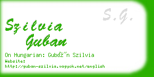 szilvia guban business card